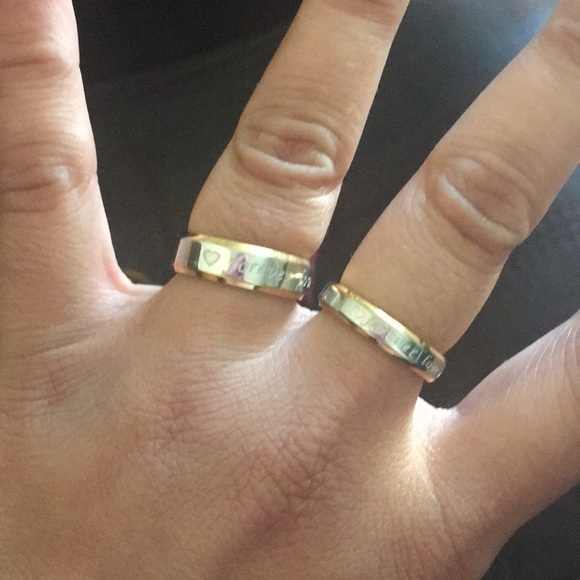 18K Gold plated forever love wedding rings - Picture 5 of 8